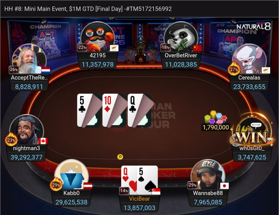 APT Online #8: Mini Main Event, $1M GTD [Final Day]