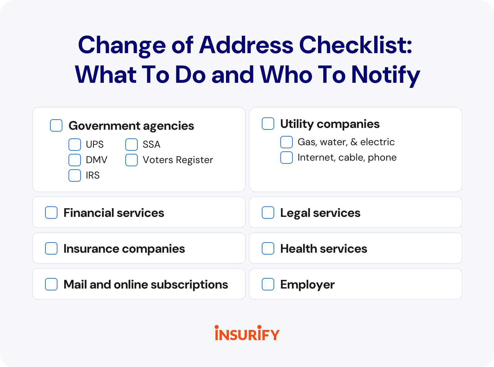 Change of Address Checklist | Insurify