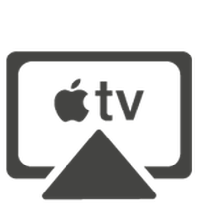 Illustration av apple-tv i mörkgrått