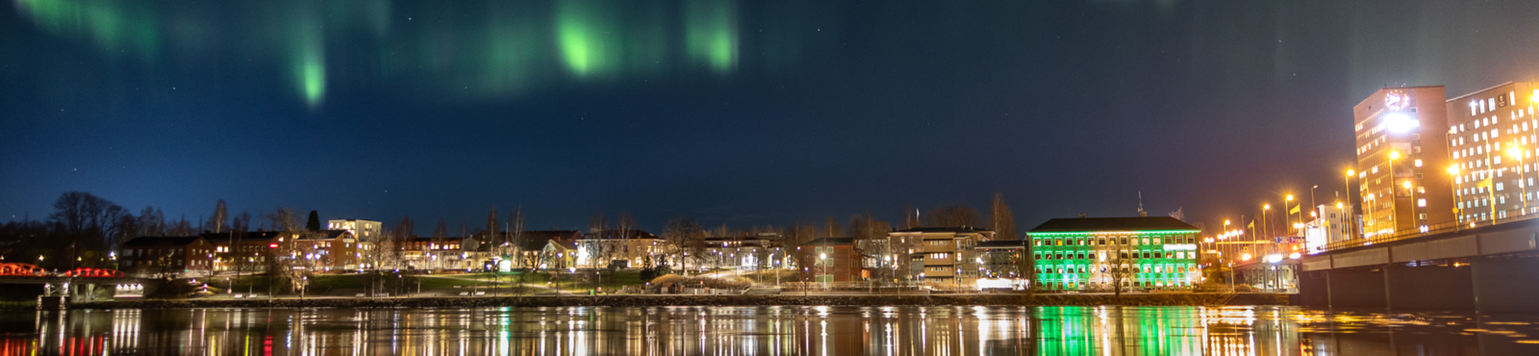 Norrsken ovan Umeå Energi, horisontell