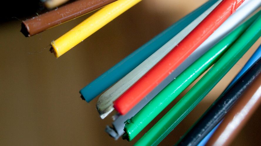 Fibertrådar i olika färger