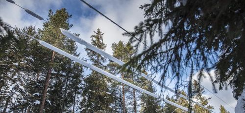 Snöröjning på elledning