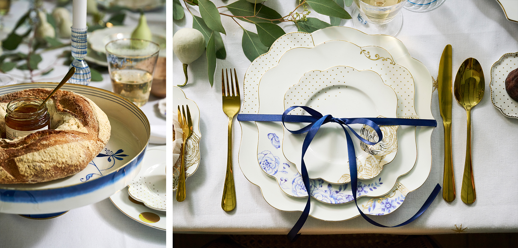 Decorating the Christmas table for dinner breakfast or brunch with Pip