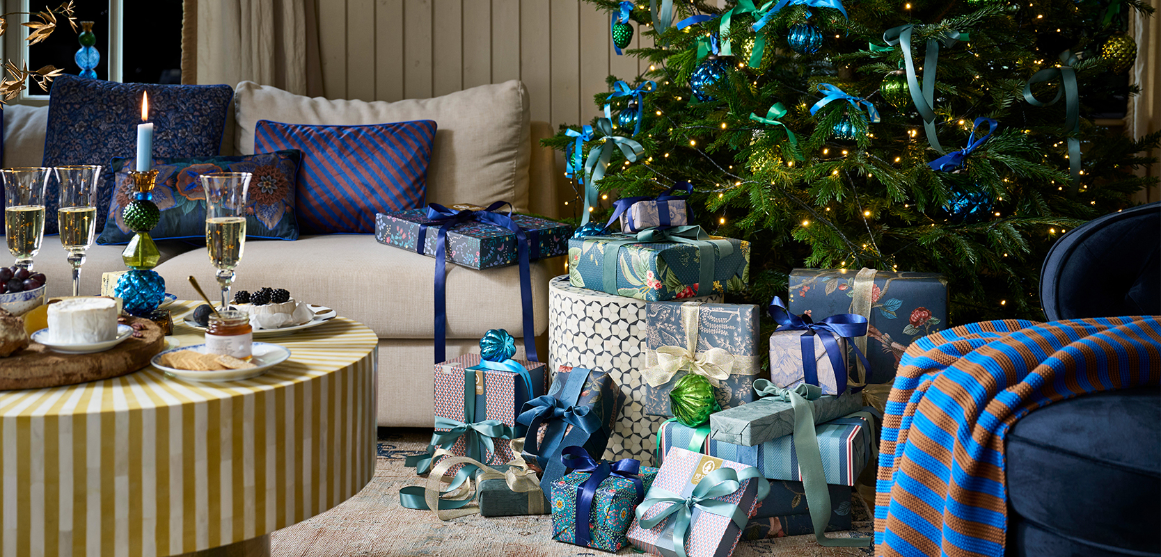 christmas magic at your house with christmas decoration like ornaments stars christmastree gifts