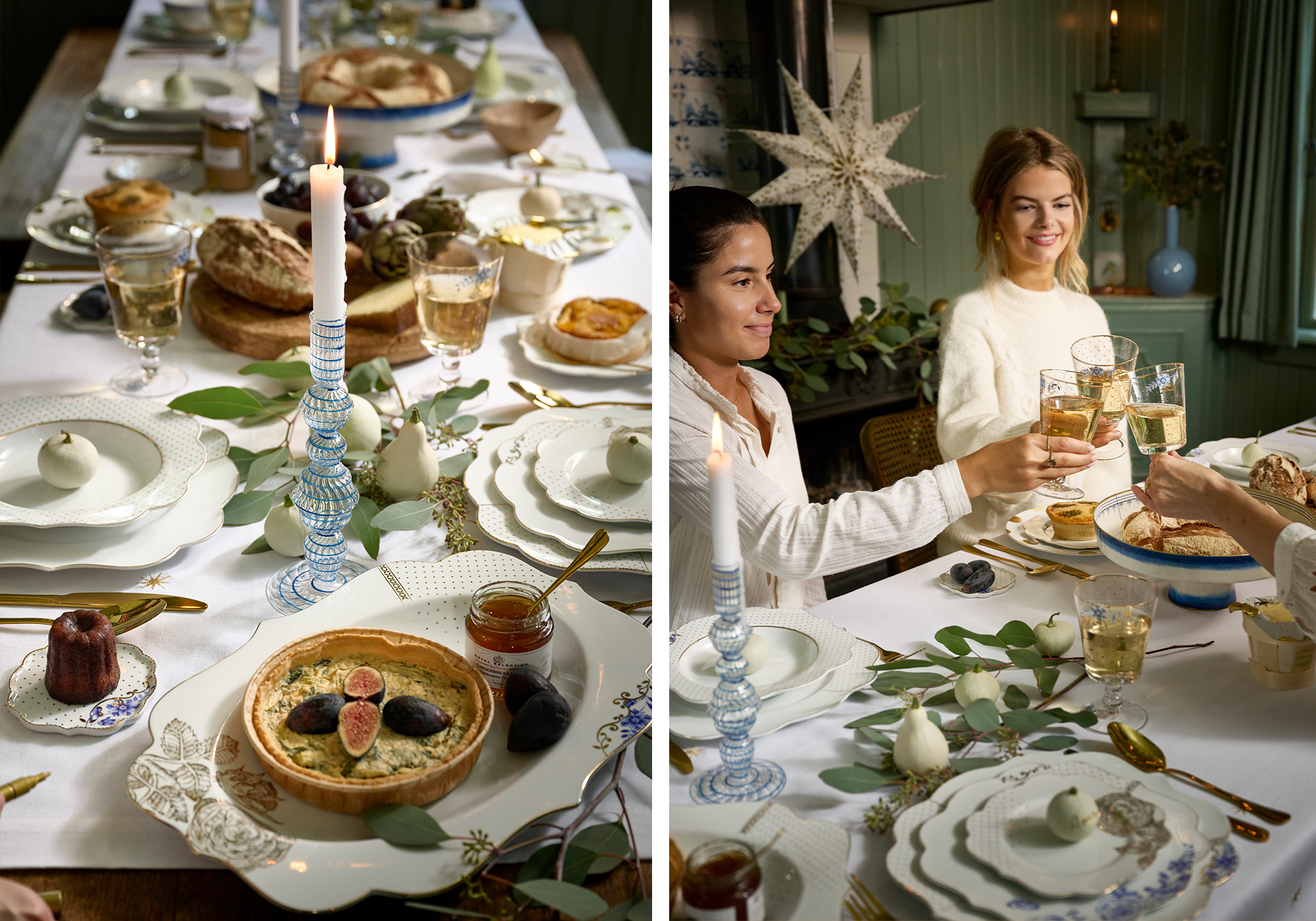 Decorating the Christmas table for dinner breakfast or brunch with Pip