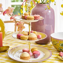 easter table styling lilac tableware