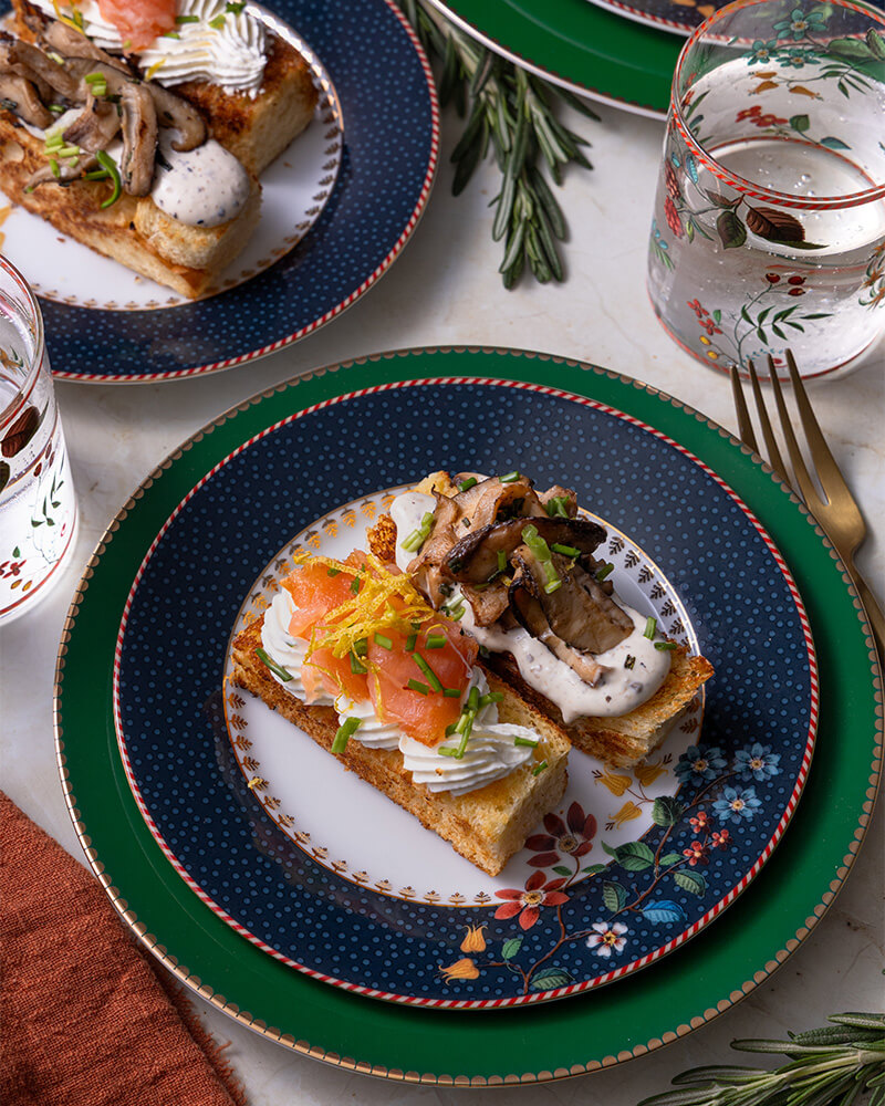 brioche broodje met feestelijke topping