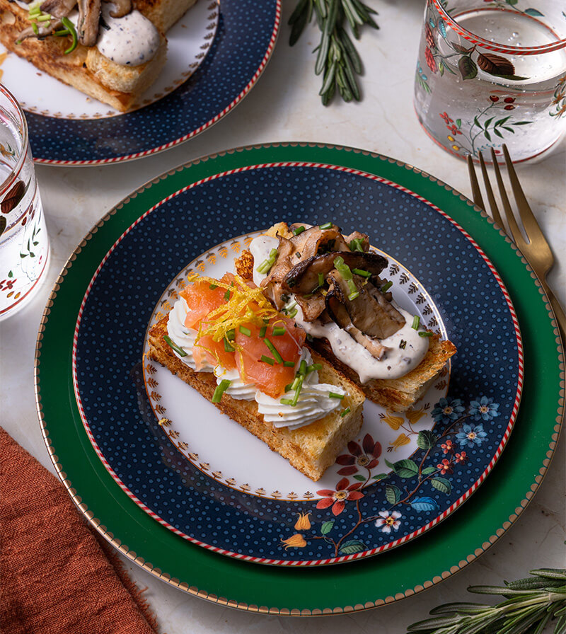 brioche broodje met feestelijke topping