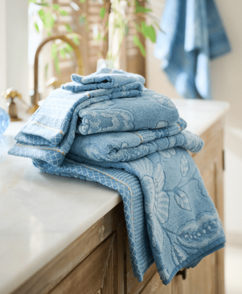 Blauwe handdoek