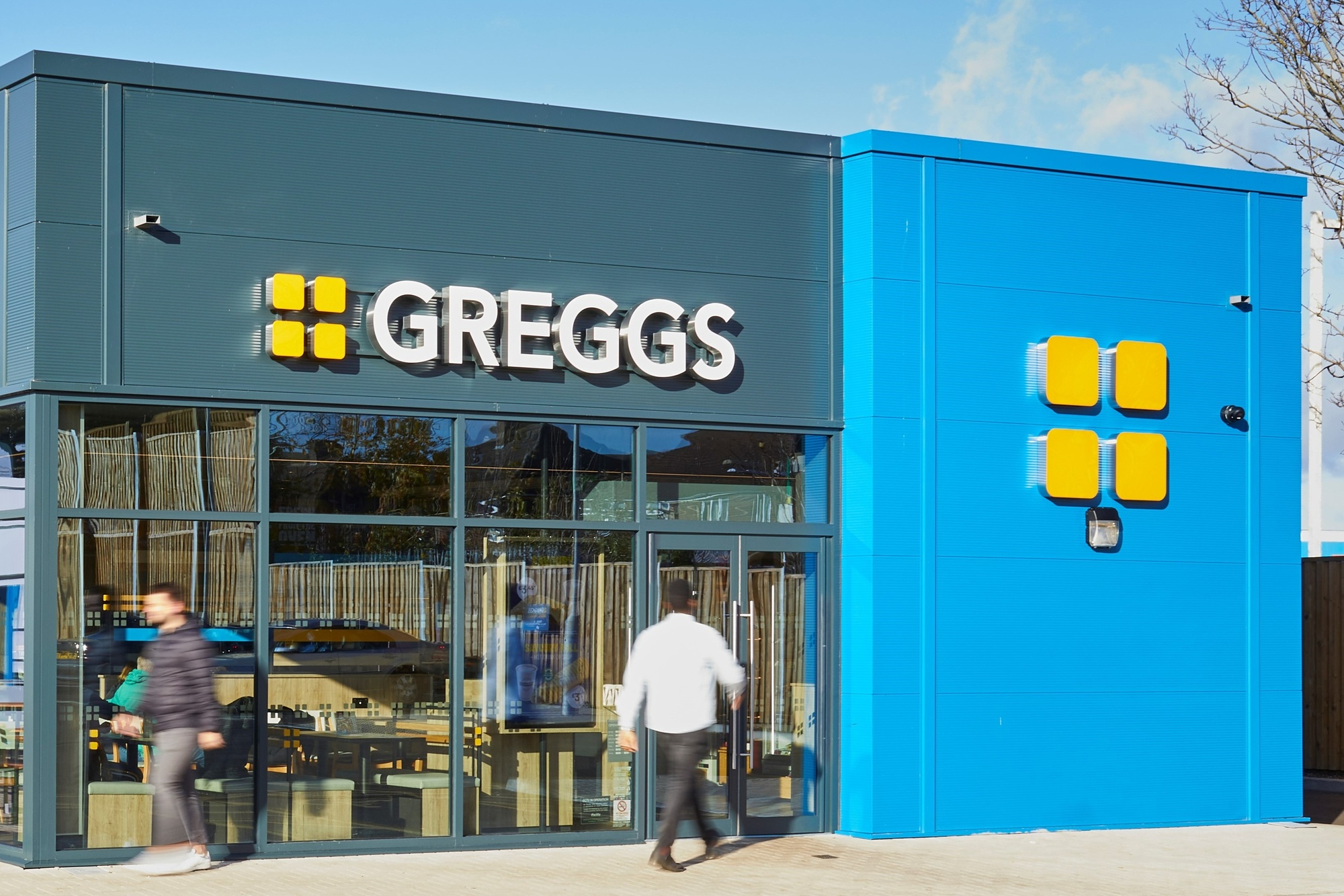 Customer outside of Dunstable Greggs