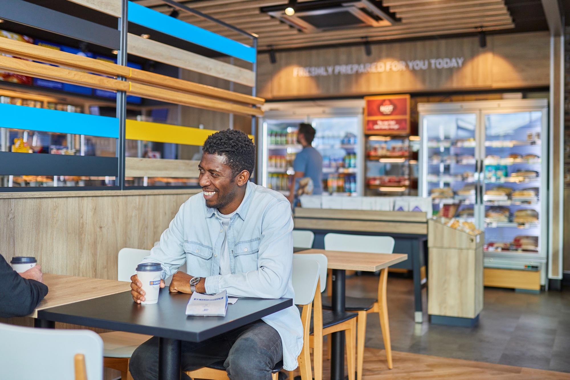 Customer with coffee