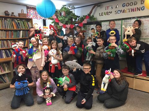 Budsies students with custom plush