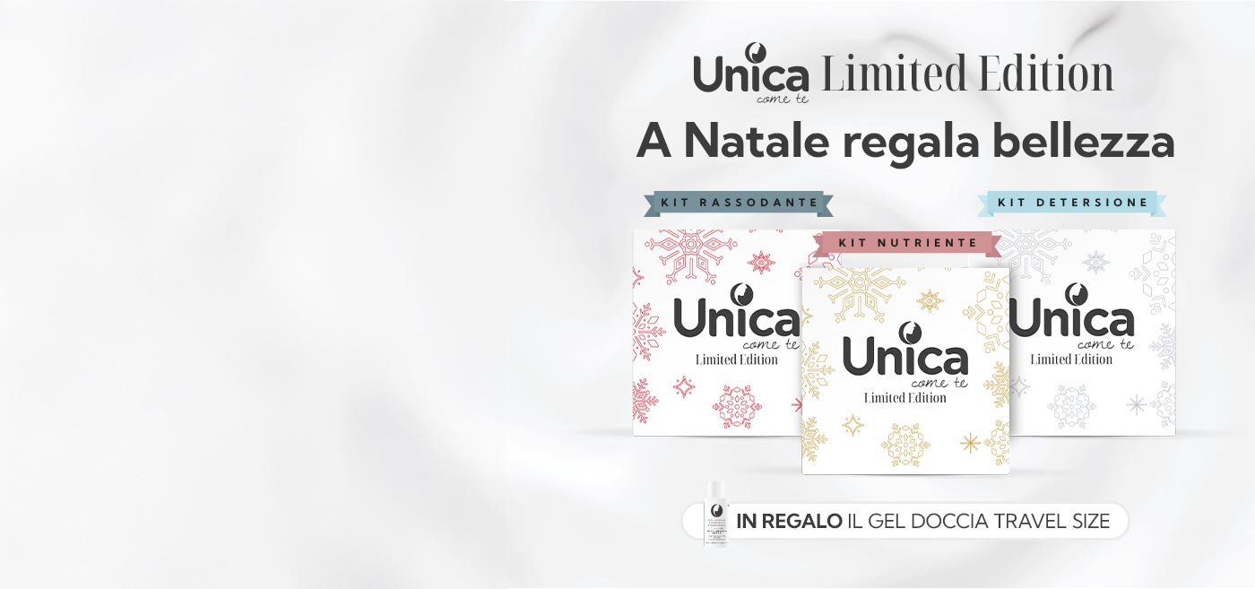Scopri i nuovissimi cofanetti Unica Come Te in una splendida Edizione Limitata. IN REGALO il Gel Doccia Vitamina E Rinnovante.
