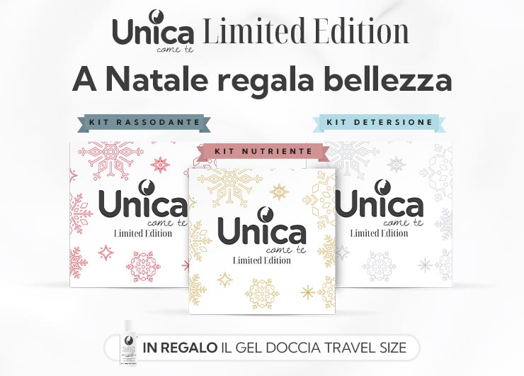 Scopri i nuovissimi cofanetti Unica Come Te in una splendida Edizione Limitata. IN REGALO il Gel Doccia Vitamina E Rinnovante.