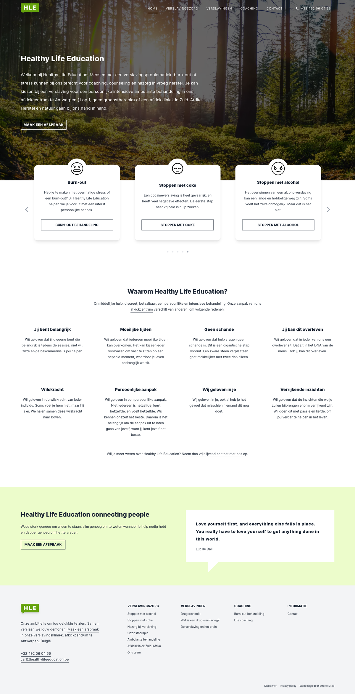 Webdesign en webdevelopment voor Healthy Life Education