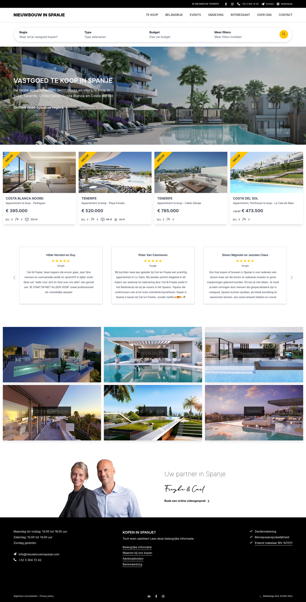 Webdesign en webdevelopment voor Nieuwbouw in Spanje