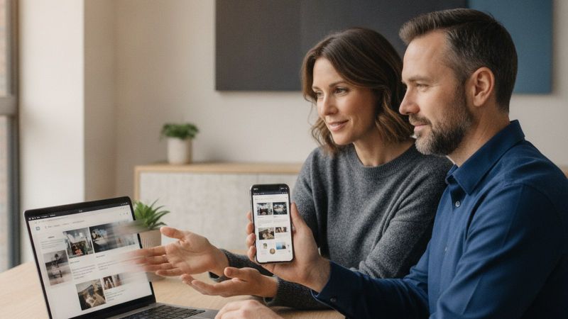 Astro website testen op laptop en smartphone