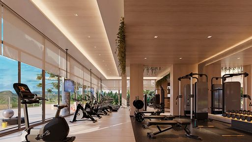 Área wellness do empreendimento Aura, no bairro Vila da Serra, em Nova Lima-MG.