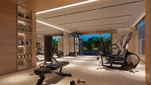 Área wellness do empreendimento Momento, no bairro Santo Agostinho, em Belo Horizonte-MG.