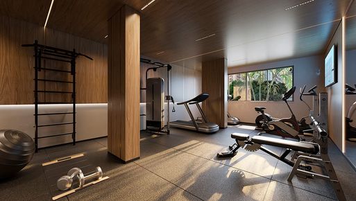 Espaço wellness no empreendimento Casa Aleixo, em Lourdes, Belo Horizonte/MG.