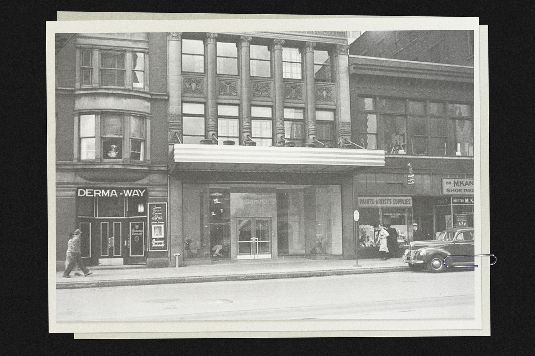 Vintage street view showing 