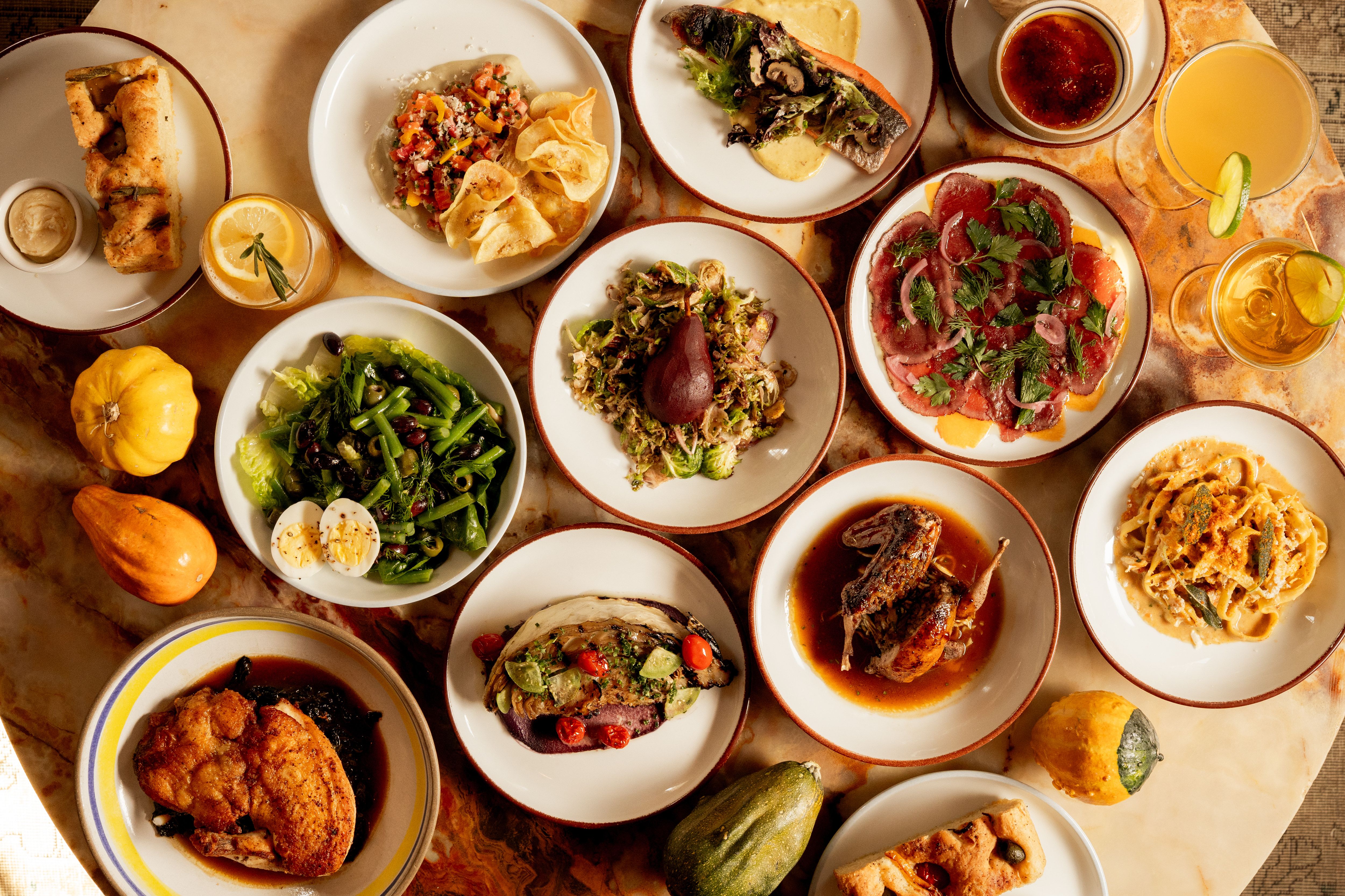 spread of thanksgiving 2025 offerings at the elysian bar