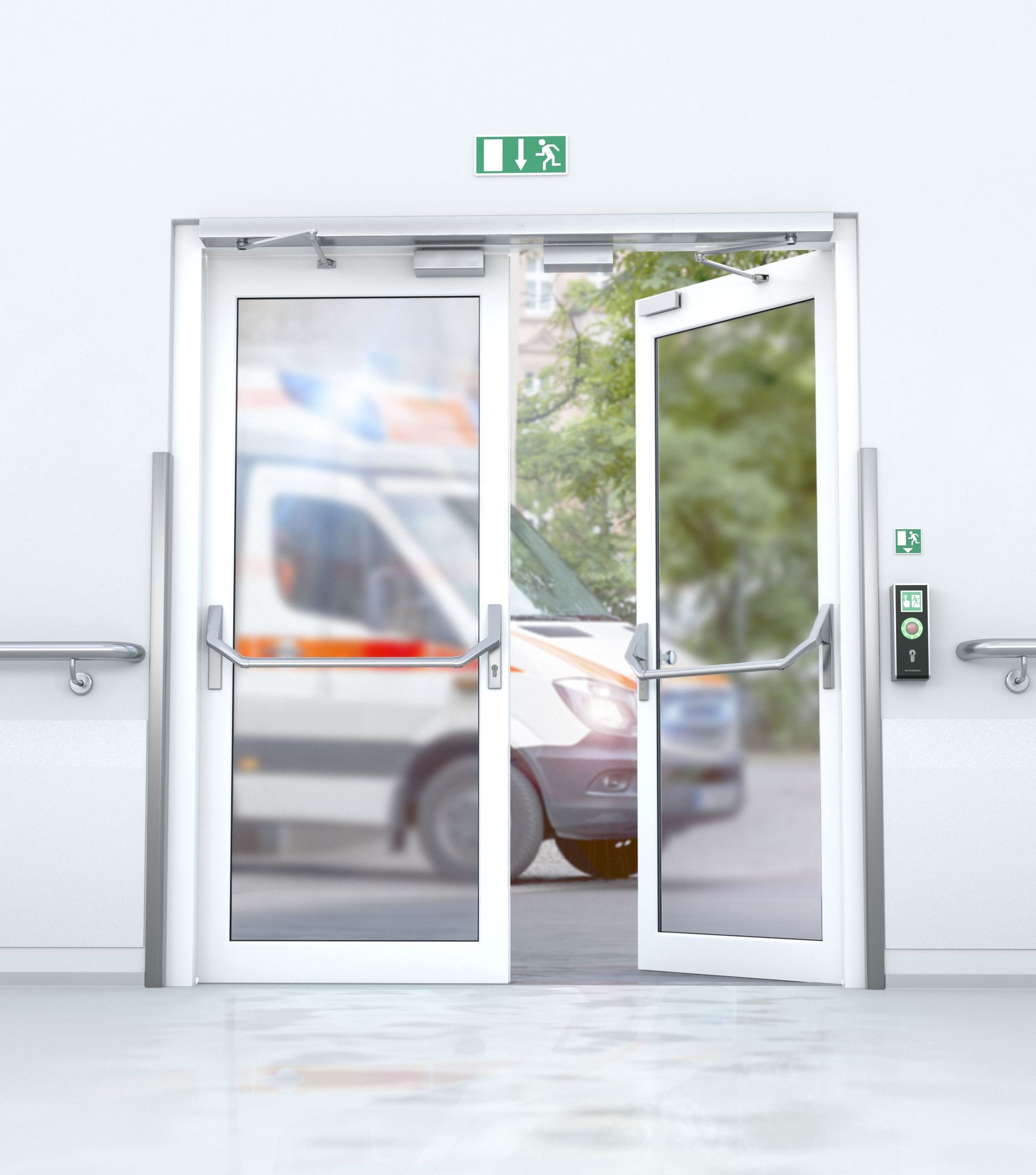 Dormakaba Saferoute 2-flügelig Krankenhaus Dormakaba Saferoute 2-flügelig Krankenhaus