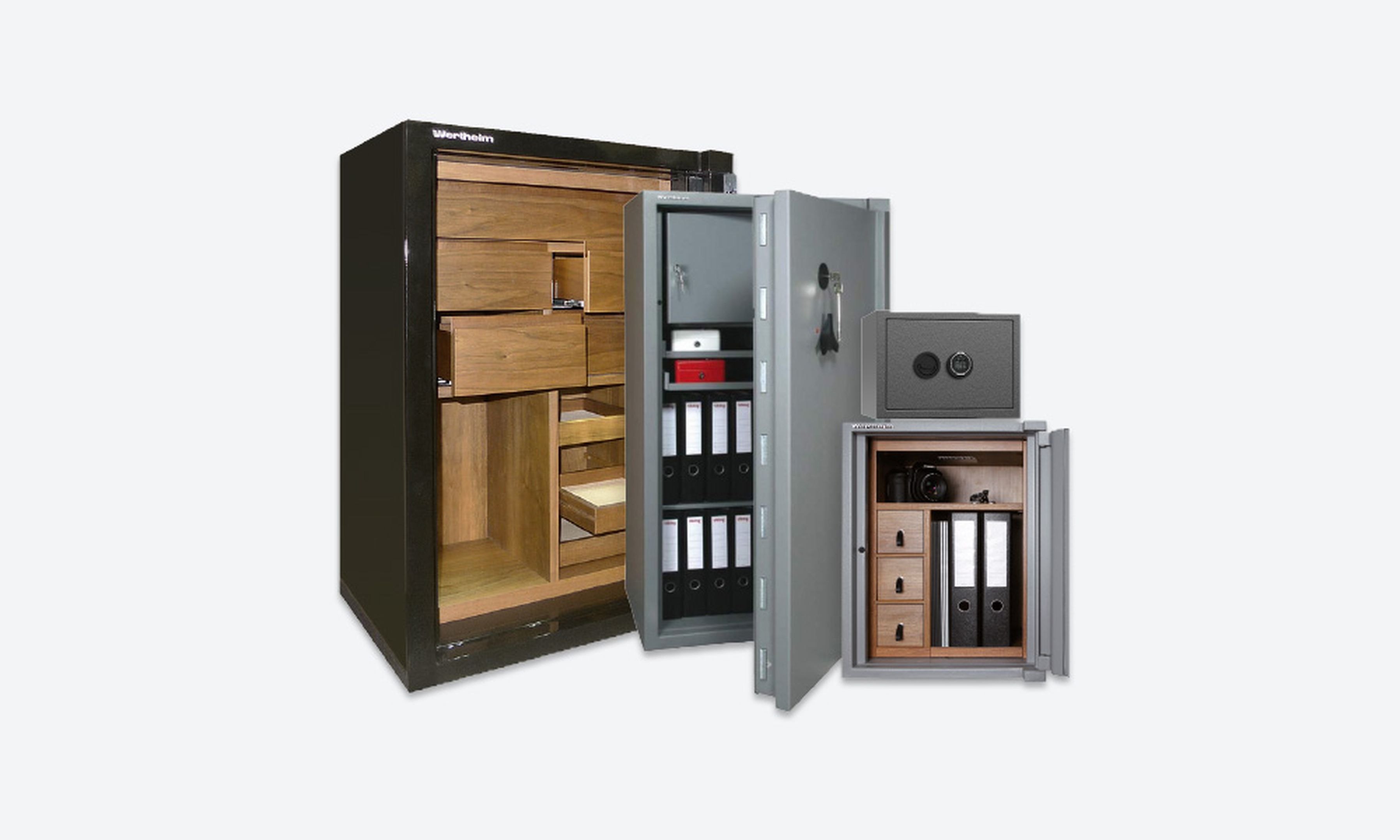 Collage von Tresoren (Wertheim)