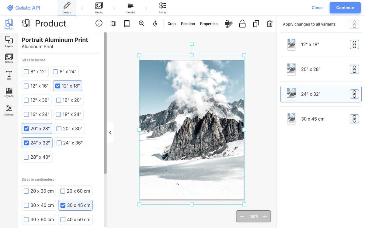 design aluminum prints
