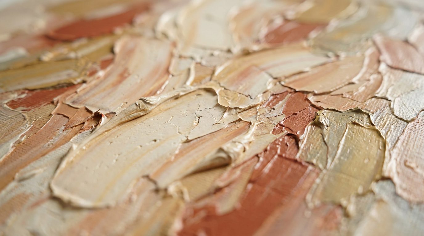 Close-up of impasto-style printed canvas showing simulated texture detail