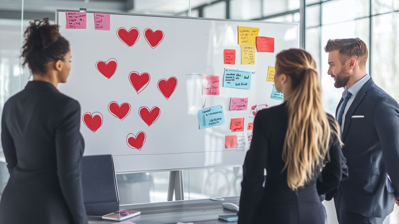 Marketing executives brainstorming ideas