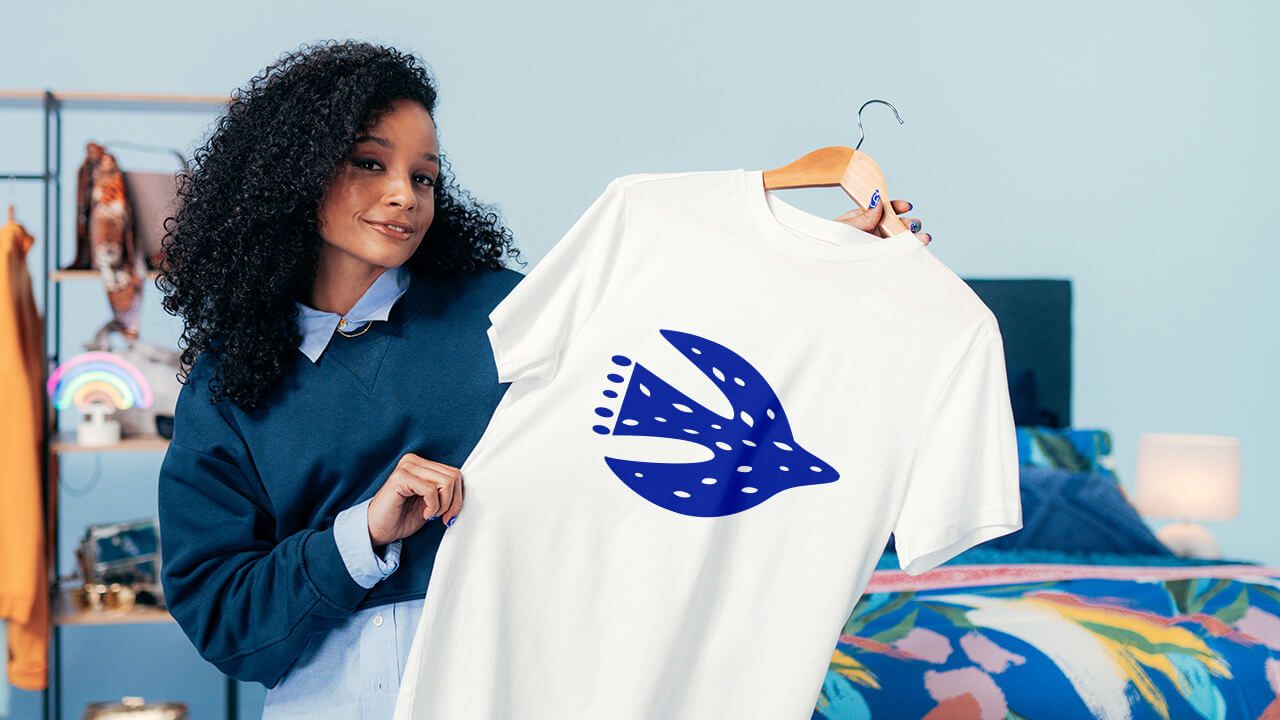 Custom Personalized T-Shirt - Add Your Text, Cotton Tee For Men & Women (Blue, Small)