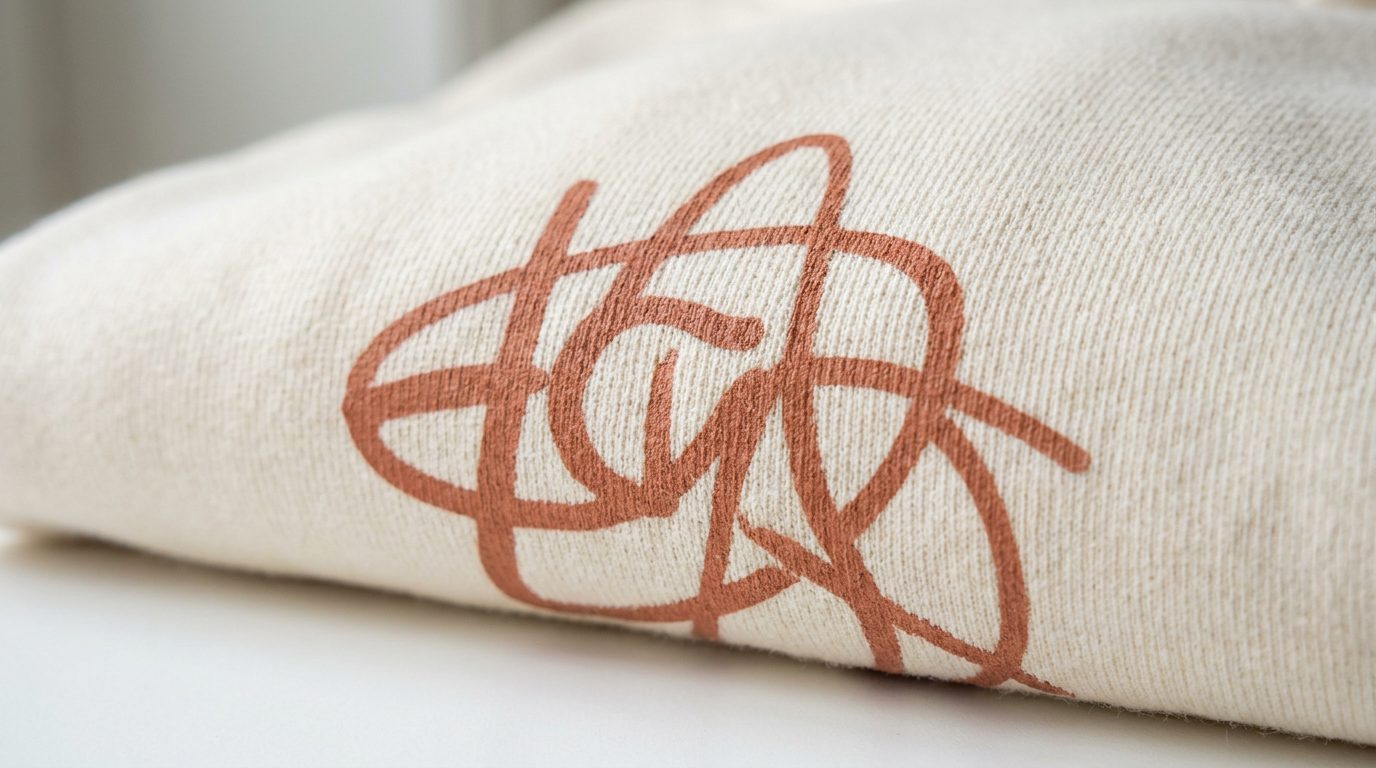 Close-up of custom hoodie printing detail showing fabric texture and print quality