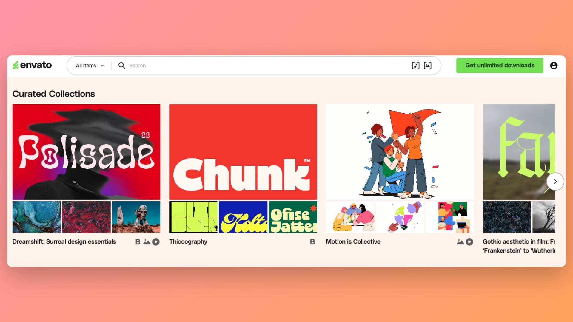 Envato Elements design trend reports and curated seasonal collections