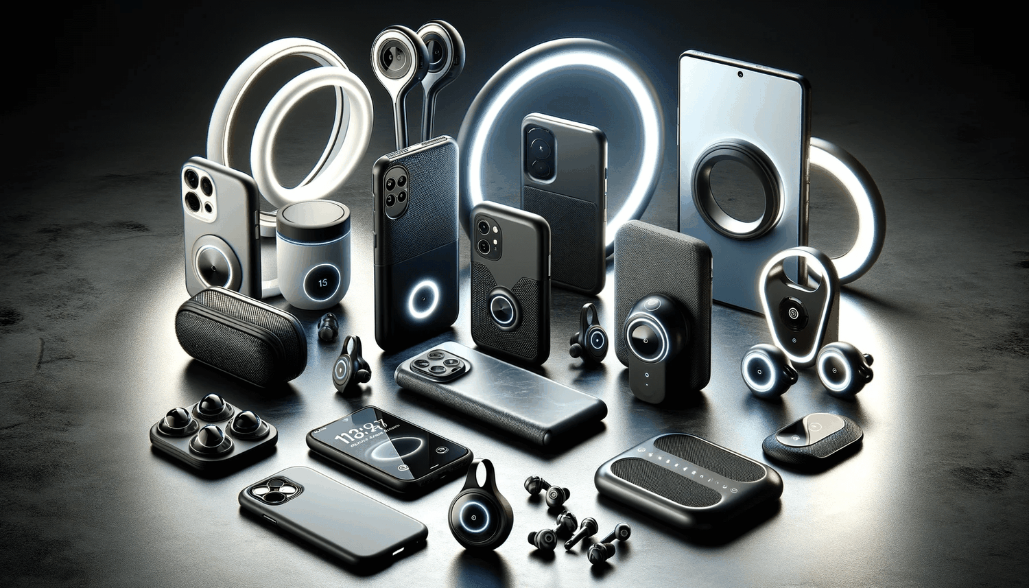 a collection of modern electronic gadgets