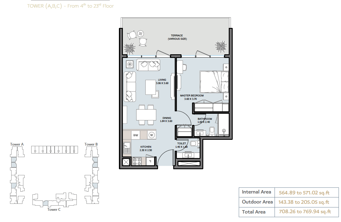 1 Bedroom Apartment 