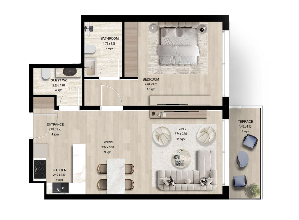 1 Bedroom Apartment  
