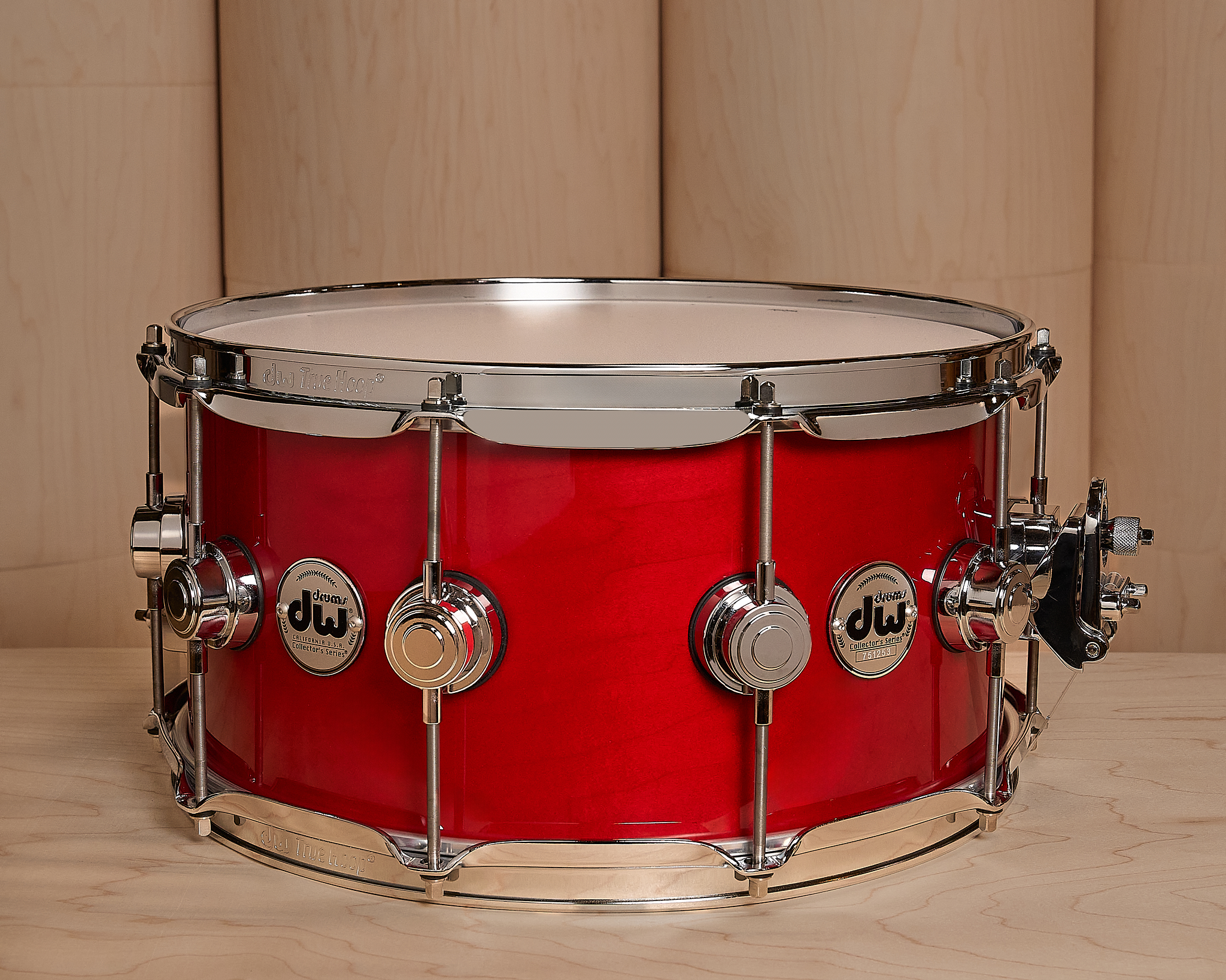 A finished and assembled maple drum