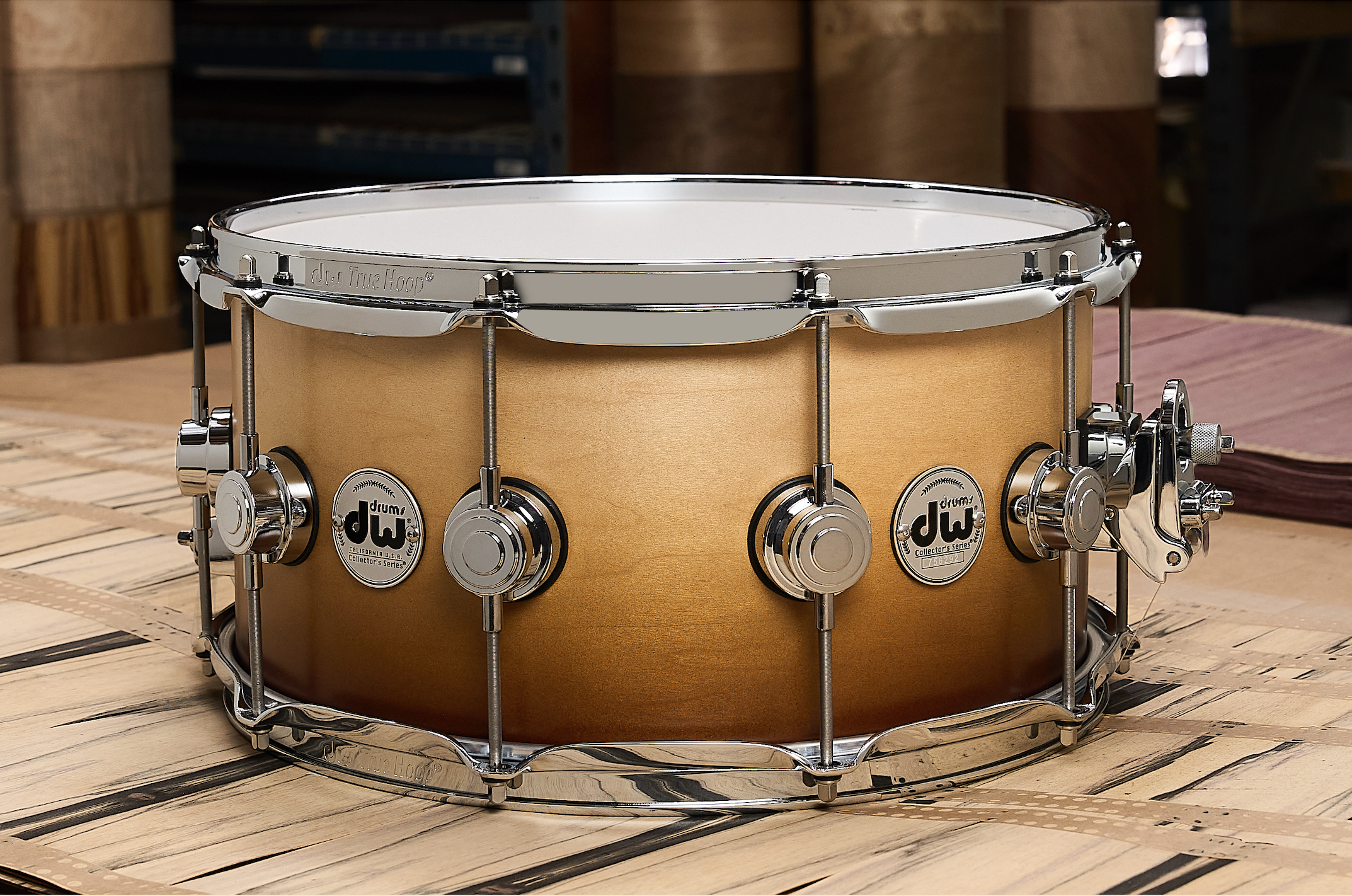 Satin Oil assembled drum in DW Custom Shop