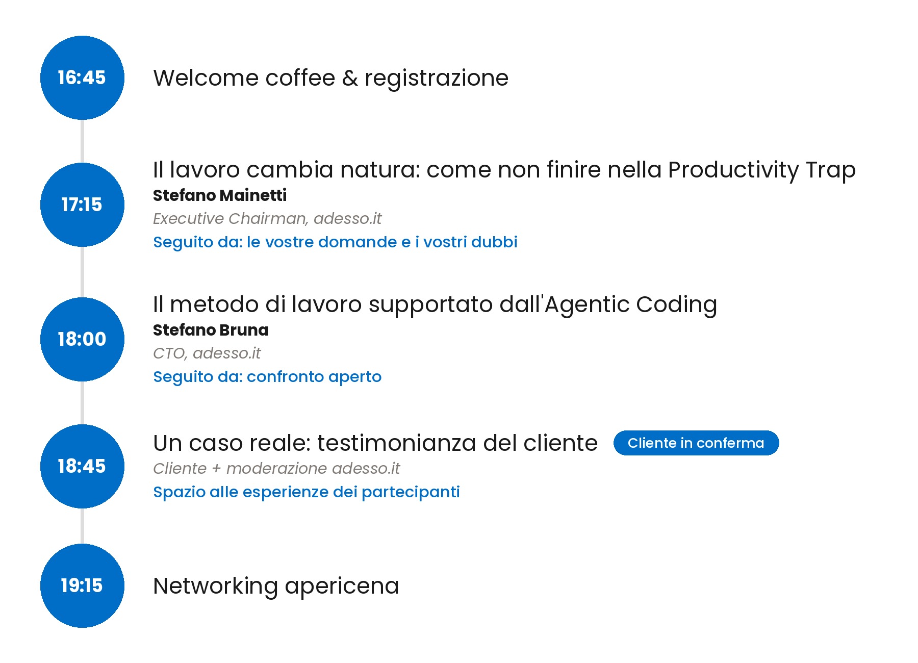 Programma dell'evento 26 novembre 2026