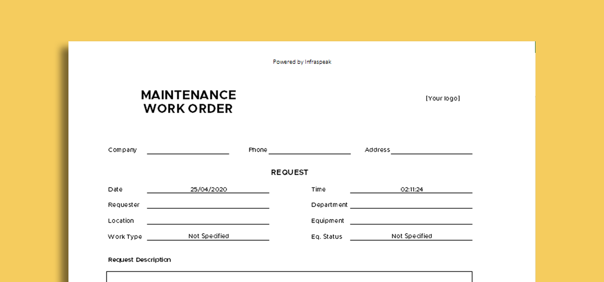 Work Order Template by Infraspeak