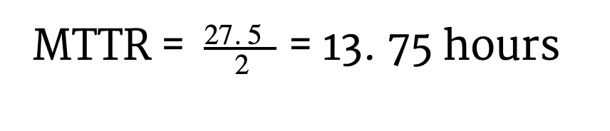 mttr calculation example