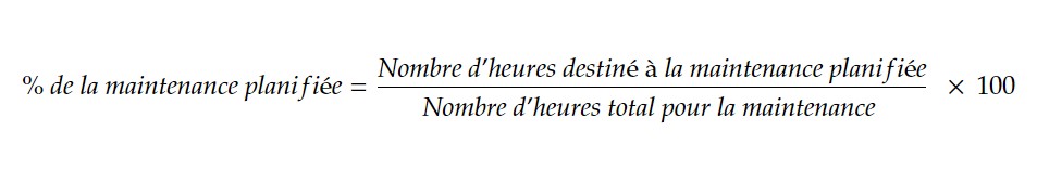 PMP - Pourcentage de maintenance planifiée