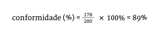 formula conformidade exemplo