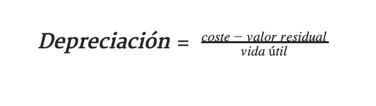 depreciación en linea recta mantenimiento