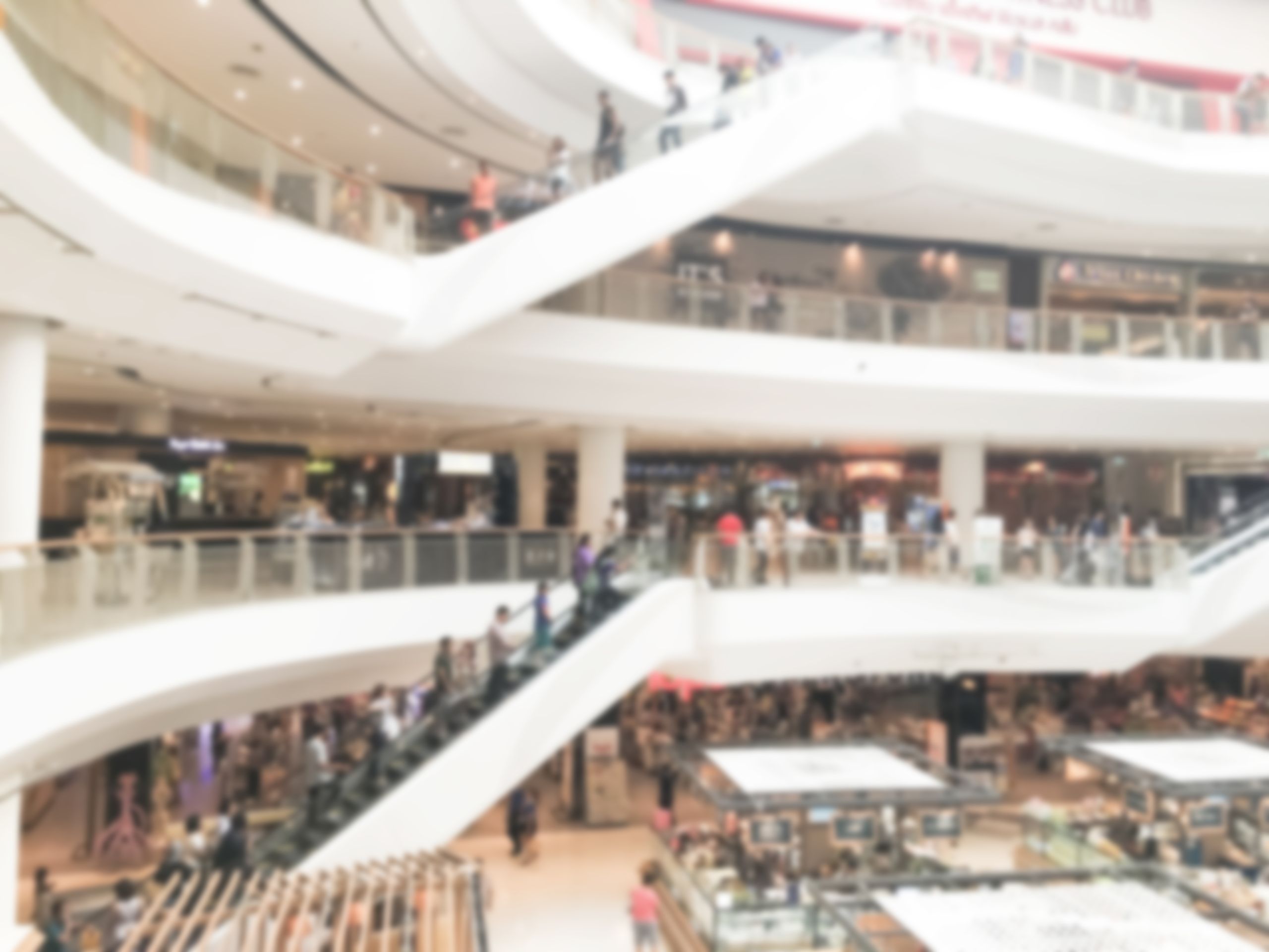 Heavy foot traffic at mall