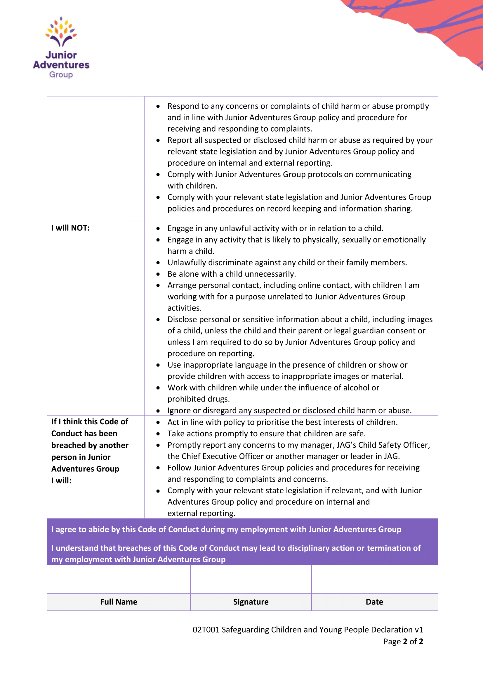 02T001 Safeguarding Children and Young People Declaration-2