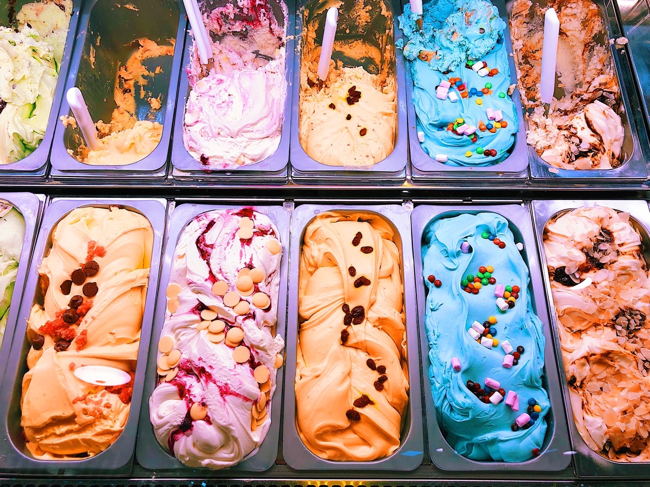 IJssoorten in een ijssalon