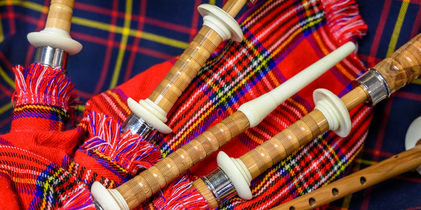 Schottischer Dudelsack in Detailaufnahme