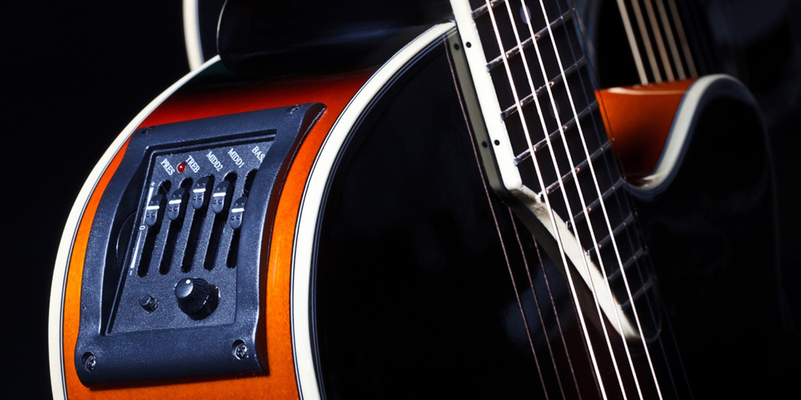 Preamp an einer Akustikgitarre